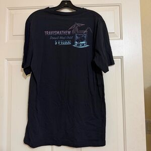 Travis Mathew Men's Navy Graphic Short-Sleeve Tee 5 O'Clock Night Swimming Large